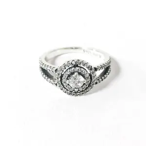 Мужское Сверкающее кольцо из серебра 925 пробы с двойным ореолом, подарок на день Святого Валентина, сделано в Китае