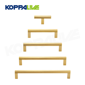 Koppalive sang trọng chải Brass Tủ cửa xử lý Rose Vàng ngăn kéo kéo núm hình chữ nhật vuông tủ bếp xử lý - Product Image 5