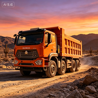 Truk Tambang HOWO NX 8x4 dengan 4 Roda Kemudi Depan, Truk Dump Putar Fleksibel untuk Lokasi Kerja Sempit