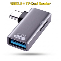 Haute vitesse USB 3.0 alliage d'aluminium 2 en 1 adaptateur OTG lecteur de carte TF pour téléphones portables tablettes ordinateur portable