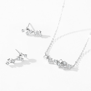 Collier pendentif étoile souriante en argent sterling S925 avec zircon rond, version cuivre personnalisable - Un cadeau romantique pour femme - Product Image 4