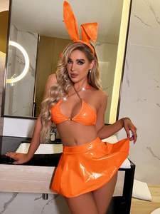 Ensemble sexy 3 pièces pour femmes, <span class=keywords><strong>bandeau</strong></span> tête de lapin, cosplay, chaîne métallique, <span class=keywords><strong>soutien</strong></span>-<span class=keywords><strong>gorge</strong></span>, string, lingerie, tenue de soirée, tenues assorties pour femmes - Product Image 6