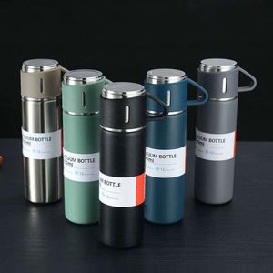 Customized Logo Business Gift Set 500ml Capacity Drinkware Stainless Steel <b>Thermos</b> Mug Vacuum Kettle Water <b>Bottle</b> with 2 Cups - Product Image 2