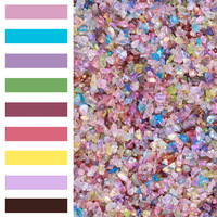 450g de Virutas de Vidrio Iridiscentes AB de 1-4mm, Grava de Cristal Irregular a Granel para Arte de Uñas, Resina, Joyería, Manualidades DIY, Decoración de Bodas