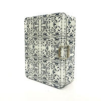 Boîte en fer blanc rectangulaire personnalisé, boucle, grande boîte-cadeau, grand boîtier métallique de rangement de bijoux avec serrure
