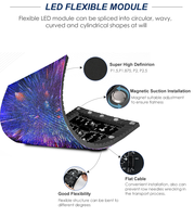 P1.25-P4 Pixelabstand SMD Indoor Kreative Gebogene Flexible Videowand-Anzeige LED-Panel für Einzelhandelsgeschäfte