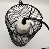 Lampe chauffante pour reptiles 27W avec cage de sécurité en maille, support anti-brûlure, prise AU EU UK US pour tortue, lézard, oiseau, poussin, terrarium