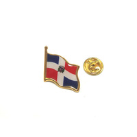 Épinglette drapeau de la République Dominicaine, en émail métallique, insigne national, broche patriotique pour chapeau, cravate, vêtements