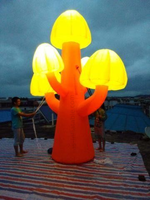 Arbre champignon gonflable géant décoratif de festival avec éclairage LED extérieur