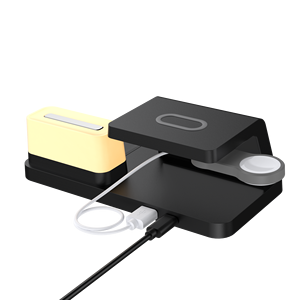 Station de charge sans fil 15W, réveil de bureau, lampe de bureau, chargeur 4 en 1 pour téléphone, montre, écouteurs - Product Image 5
