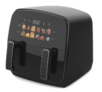 Friteuse à air numérique intelligente 1800W en acier inoxydable, vente en gros OEM, écran LCD, fonction rôtissage, friteuse à air chaud sans huile