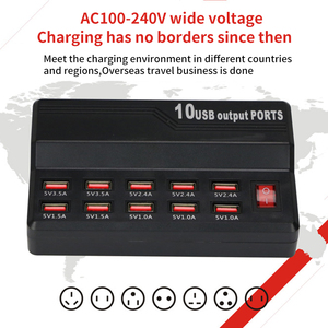 Universal 10-Port Fireproof Desktop USB <strong>Charger</strong> 50W <strong>Multi</strong>-Port Power Adapter for Mobile Phone Tablet &amp; Earphone - Product Image 3