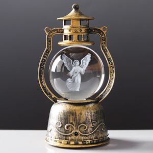 Lámpara de Noche de Bola de Cristal 3D con Diseño de Caballo, Lámpara de Escritorio Retro, Adorno Decorativo Navideño Personalizado con Luz de Vela Electrónica Pequeña - Product Image 3