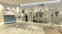 Garage de vêtements pour enfants, en bois, personnalisé, de haute qualité, avec éclairage LED, boutique de bébé, à la mode