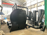 Four de pyrolyse horizontal à moteur pour la production de charbon de bois et de biochar à partir de coques de noix de coco et de bois, à haute productivité et à économie d'énergie