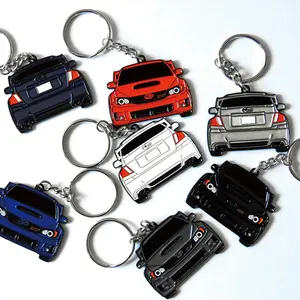 Wholesales Custom Metal Race Tuning Car Logo Part Brands License Plate Emblem Models Shape Fans Keychain