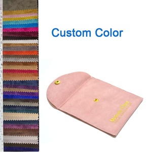Muestra gratis de logotipo personalizado de oro impreso de color <span class=keywords><strong>rosa</strong></span> pálido pequeño sobre botón Snap joyería collar bolsa de embalaje - Product Image 3