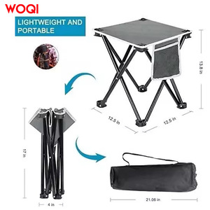 Mesa Plegable para Exteriores Woqi, Cuadrada de 12.5 Pulgadas, de Acero Inoxidable, Portátil, para Camping y Picnic, con Bolsillo de Malla para Almacenamiento - Product Image 1