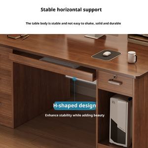 โต๊ะไม้สำหรับผู้บริหารทันสมัย1.4ม. เฟอร์นิเจอร์บ้านสำนักงานขนาดเล็กแบบโมดูลาร์แบบเรียบง่ายชุดโต๊ะเก้าอี้ - Product Image 3