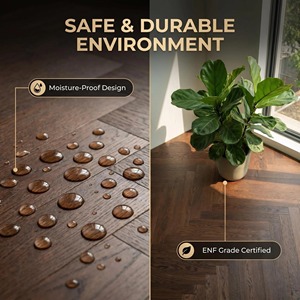 Piso de Madera de Roble Ruso de 14 mm con Núcleo de Abedul, Estilo Nogal Negro, <span class=keywords><strong>Parquet</strong></span> en Espiga de Roble Ruso - Product Image 1