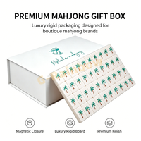 Boîte cadeau personnalisée pour tuiles de mahjong, boîte de rangement rigide en papier avec logo de marque, fermeture magnétique, impression personnalisée