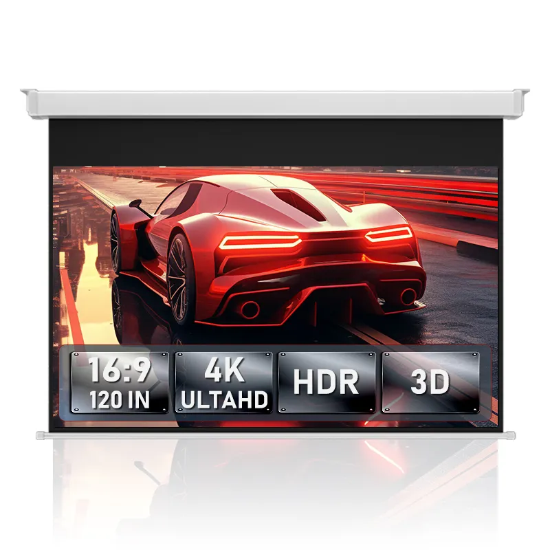 120 дюймов выдвижной проектор экран Домашний Декор 4K HD ALR моторизованный проектор экран