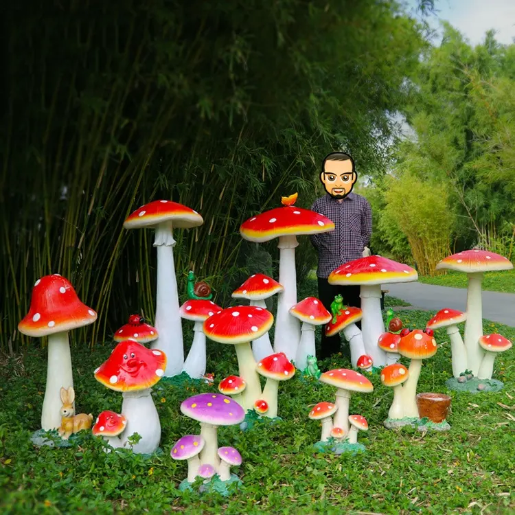 XQxiqi689sy Lot de 20 Mini Champignons artificiels en résine pour décoration de Jardin Taille S Violet