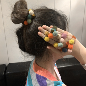 Coréen mignon étoile élastique cheveux tête cravates Simple couleur boule cheveux chouchous haute Stretch queue de cheval cheveux cordes accessoires - Product Image 5