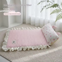 Coussin de couchage rafraîchissant pliable moderne pour chat et chien, design double oreille, sensation de fraîcheur, antidérapant et respirant, idéal pour l'été