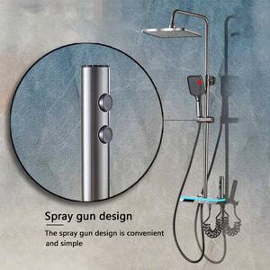 Ensemble de douche mural intelligent thermostatique en laiton avec affichage numérique Kahnos, barre coulissante, jet doux/pluie/pause/jet - Product Image 5