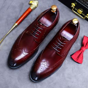 Chaussures Oxford en cuir italien haut de gamme, imperméables, avec design embossé artisanal, élégantes, à bout carré, à lacets - Product Image 4