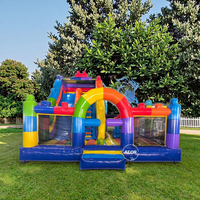 Maison gonflable combinée de rebond avec toboggan Funcity à vendre Château plein d'entrain personnalisé en PVC de haute qualité
