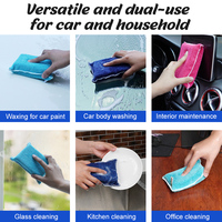 Bloc éponge doux en microfibre pour épilation de voiture et nettoyage ménager éponge de polissage de voiture pour éponges de lavage de voiture