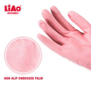 Gants de cuisine multifonctionnels allongés LIAO en latex bleu et <span class=keywords><strong>rose</strong></span> pour le lavage de la vaisselle et le nettoyage ménager - Product Image 4