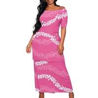 Dropshipping - Robe courte à manches courtes pour femmes, nouveau design Puletasi Puakenikeni, robe maxi hawaïenne, taille plus, ensemble 2 pièces pour femmes