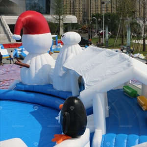 Parque Acuático Inflable <span class=keywords><strong>Comercial</strong></span> Grande de 21x21m |   Centro de Actividades Multijuegos con Temática Oceánica con 5 Sopladores y Bomba de Agua - Product Image 3