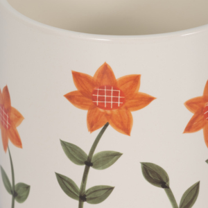 Vaso da fiori decorativo con piedini, dipinto a mano con motivi floreali, per piante da interno, moderno fioriera in resina - Product Image 4