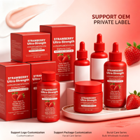 Crème Éclaircissante Multi-Acides à la Fraise Inspirée des Fruits, Soin Visage Nourrissant, Vente en Gros, Service de Personnalisation du Logo et Marque Privée