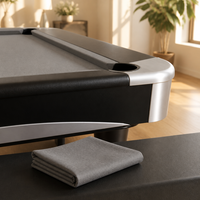 Kit de feutre de billard bleu roi, bandes prédécoupées, bord droit, pour rail noir et bordure argentée de table