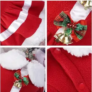 Dog Christmas Dress Costume Kitty Clothing Red Skirt Apparel For Small Medium Dogs Cats