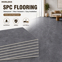 Lantai Vinyl SPC MORLENX Abu-abu Beton, Tampilan Batu, Inti Keras, Anti-Selip, Tahan Aus, Sistem Klik, untuk Penggunaan Komersial
