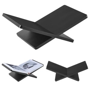 Présentoir à livres en forme de croix en bois massif, support à magazines au design minimaliste, mobilier de bureau, étagère de rangement durable - Product Image 5