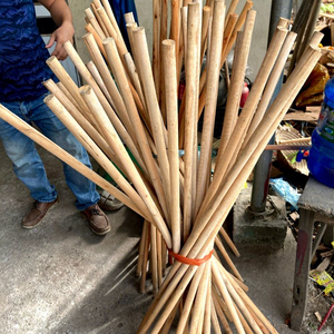 Balai en bois avec manche en bois et tête en PVC, écologique, facile à nettoyer, longueur 70-120 cm, diamètre 2,2 cm, pour le nettoyage domestique et des toilettes - Product Image 5