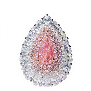 Luxury 18K Solid <b>Gold</b> Pear Cut Diamond <b>Cocktail</b> <b>Ring</b> Women's Water Drop Shape Engagement Fine Jewelry - Product Image 1