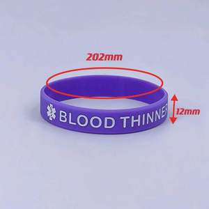 Pulseras de silicona de alerta médica para anticoagulantes, paquete de 5 pulseras multicolor para hombres y mujeres con símbolo de emergencia - Product Image 5