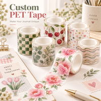 Rouleaux d'autocollants en ruban PET personnalisés, brillants, fournitures de bricolage pour le journaling