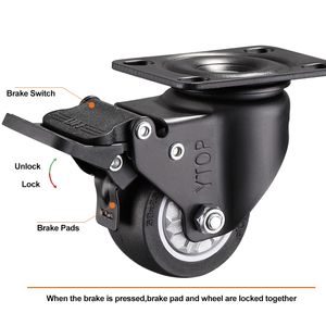 50mm Rollen Schwarz <span class=keywords><strong>2</strong></span> Zoll Lenk rollen Trolley PU Swivel <span class=keywords><strong>Caster</strong></span> - Product Image 4