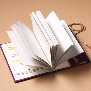 Purple Handmade Paper Notebook with Fabric Cover and Thread Lock Handcrafted <b>Writing</b> <b>Journal</b> - Product Image 3