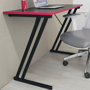 Moderna Smart Home & Office Gaming Desk Topstyle bordo nero e rosso PVC Computer tavolo Z-gambe in metallo materiale OEM PC tavolo da gioco - Product Image 4