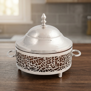 Olla redonda tradicional china de acero inoxidable con tapa y asas de acero inoxidable, contenedor aislante para mantener la comida caliente. - Product Image 2